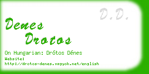 denes drotos business card